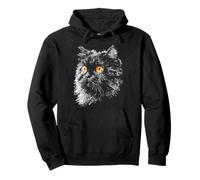 Selkirk-Rex Cat Face Animal Motif Illustration Art Pullover Hoodie
