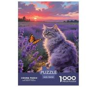 Selkirk Rex Cat Jigsaw Puzzles 1000 Pieces Challenge Toy for Adults,Flower Clusters at Sunset Impossible Jigsaw Puzzles 1000 Pieces Educational Game Home Decoration 70x50cm/1000pcs