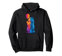 Selkirk-Rex Cat Lover Graphic Colorful Balloon Art Pullover Hoodie