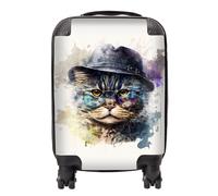 Warren Reed - Designer Selkirk Rex Cat Splashart Suitcase | Size: Cabin Warren Reed - Designer Multicolor Cabin