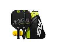 Selkirk Sport SLK Atlas Max Pickleball Paddles Set of 2 | Raw Carbon Fiber Face & Rev-Control Polymer Core | Complete Pickleball Set with 2 Pickle Ball Rackets, 3 Hybrid+ Balls, and SLK Sling Bag