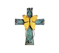 Sell4Style Unique Wooden Crucifix with Antiqued Metal Decorative Butterfly and Inspirational Prayer Inscribed On Cross