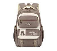 SellerFun Big Kid School Backpack Laptop 15.6 Bear Flap Buckle Straps Side Mesh Star Charm Polyester(Khaki, 29 Liters)