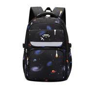 SellerFun Boys Primary School Backpack Rockets Pattern Daypack with Lunch Bag Pencil case(Dark Blue,Backpack Only)
