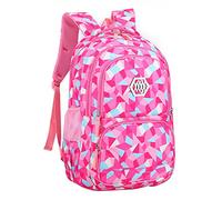 SellerFun Girl Geometric Printed Primary Junior High University School Bag Bookbag Backpack (19L, 2# Rose)