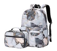 SellerFun Junior high School Backpack Sets 2Pcs Daypack with Lunch case Girls Middle School Bag(Black,20 Liters)
