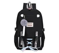 SellerFun Teenage Girls Backpack USB Daypack Women Laptop Bag Middle School Bookbag(Black,20 Liters)