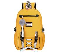 SellerFun Teenage Girls Backpack USB Daypack Women Laptop Bag Middle School Bookbag(Yellow,20 Liters)