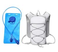 SellerFun Unisex Adult Running Hydration Vest Pack Vest Harness Strap Pockets Bungee Cord Ultra Slim Trail Ride(White 2L Hydration Bladder Set 2-Piece Set, 2 Liters)