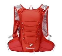 SellerFun Unisex Running Hydration Vest Pack Lightweight Oxford Bungee Cord Front Reflective Accents Waist Zip Pockets Mesh(Red, 2.4 Liters)