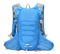 SellerFun Unisex Running Hydration Vest Pack Lightweight Oxford Bungee Cord Front Reflective Accents Waist Zip Pockets Mesh(Cyan Blue, 2.4 Liters)