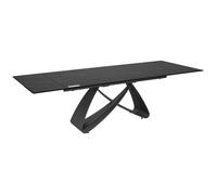 sellersville ceramic marble extending dining table in black