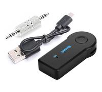 SELLERTREE Aux Bluetooth 5.0 Car Adapter, Wireless Music Streaming, Hands-Free Calls, 16-Hour Battery, Dual Connection, Compatible with Most Smartphones and Audio Systems