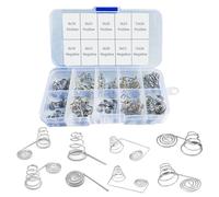 SellGood Metal Springs 50pcs 5-Sizes Battery Spring Assorted Set, Positive and Negative Contact Coils, AA/AAA Battery Terminal Set with Box Metal Springs