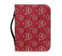 Sellikakes - Bible Bag for Women PU Leather with Durable Handle and Zipper Heart M