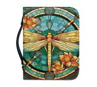 Sellikakes Bible Carrying Bag Large Zippered Bible Case and Organizer Durable Bible Holder for Bible Accessories, Vintage Dragonfly, L