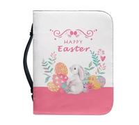 Sellikakes Bible Carrying Bag Large Zippered Bible Case and Organizer Durable Bible Holder for Bible Accessories, Easter Rabbit, M