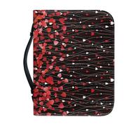 Sellikakes Bible Carrying Bag Large Zippered Bible Case and Organizer Durable Bible Holder for Bible Accessories, Red Love Heart, XL