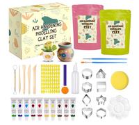 selliner Air Dry Clay Pottery Kit 1KG,Beginners Home Pottery Kit for Adults,DIY Craft Kit for Adult. Includes:Sculpting Pottery Tools and Step-by-Step Guide,Great for Date Night, Arts Crafts Hobby