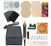 selliner Wood Burning Kit,60W Pyrography Wood Burning Tool Set,Pyrography Machine with Pen and 20 Wire Tips, 4 Pcs Basswood Sheet,Carbon Paper,Colouring Pencils