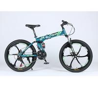 selling united Folding Mountain Bike 24/26 Inch MTB Full Suspension Disc Brakes 21 Speed Lightweight Adult Bicycle - 5 Colours (Emerald Green, 26 Inches)