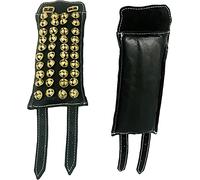 Sellinghub21 Kathak Dance Ghungroo Bells, 4-Line Black Leather Pad, 80 Brass Musical Bells for Classical Indian Dance, 12x4x4 Inches, Professional Performance Set (4 LINE PAD)