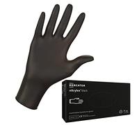 Sellon24 Disposable Nitrile Gloves Box of 100 nitrylex pf Gloves, Powder Free, Disposable Glove, Size L, Black, 1 Box