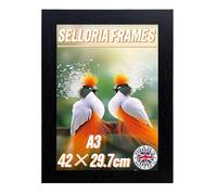 SELLORIA Natural Wooden Photo Frame, Wall Mount and Tabletop Display with Plexiglass Window Photo Frames, Family Photos Plexiglass Sheet, Size 6x4, 8x6, 10x8, A3, A4, A5, 7x5, 12x10, 9X7,16x12