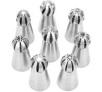 SELLORIA Russian Piping Tips Set, 8 Pieces Profesional Stainless Steel Flower Cake Decorating Nozzles, Cupcake Icing Tips for Baking and Cake Decore,Easy to Use,Rose Pastery Tips Supplies Kit,