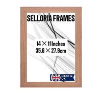 SELLORIA Wooden Photo Wall Mounting & Tabletop Picture Frames Photo Frames Tabletop and Wall Mounting with Plexiglass Window for Portrait Landscape 6x4, 7x5, 10x8, 8x6,12x10, A3,A4,A5 (Oak, 11X14)