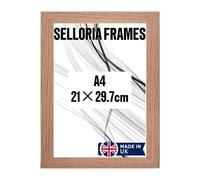 SELLORIA Wooden Photo Wall Mounting & Tabletop Picture Frames Photo Frames Tabletop and Wall Mounting with Plexiglass Window for Portrait Landscape 6x4, 7x5, 10x8, 8x6,12x10, A3,A4,A5 (Oak, A4)