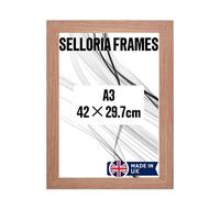 SELLORIA Wooden Photo Wall Mounting & Tabletop Picture Frames Photo Frames Tabletop and Wall Mounting with Plexiglass Window for Portrait Landscape 6x4, 7x5, 10x8, 8x6,12x10, A3,A4,A5 (Oak, A3)