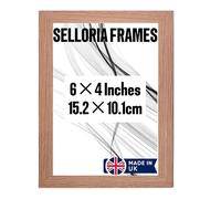 SELLORIA Wooden Photo Wall Mounting & Tabletop Picture Frames Photo Frames Tabletop and Wall Mounting with Plexiglass Window for Portrait Landscape 6x4, 7x5, 10x8, 8x6,12x10, A3,A4,A5 (Oak, 4X6)