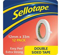 Sellotape Double Sided Tape 12mm x 33m Ref 1447057 [Pack of 12]