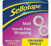 Sellotape On-Hand Refills Tape 2379006 Transparent 98 mm (W) x 0.045 m (L) Pack of 2