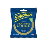 Sellotape Original Golden, Multi-Purpose Clear Tape for Household Objects, Clear Packing Tape for Sticking Envelopes or Cards, Easy to Use Packaging Tape, 18mmx40m