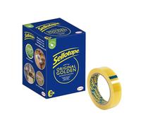 Sellotape Original Golden, Multi-Purpose Clear Tape for Household Objects, Clear Packing Tape for Sticking Envelopes or Cards, Easy to Use Packaging Tape, 24mm x 66m, Pack of 6