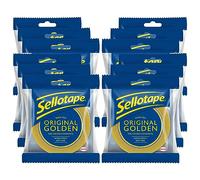 Sellotape Original Golden Multi-Purpose Clear Tape for Household Objects Clear Packing Tape for Sticking Envelopes or Cards Easy to Use Packaging Tape, 24mmx50m Bulk Buy 12 Pack