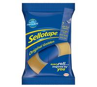Sellotape Original Golden, Multi-Purpose Clear Tape for Household Objects, Clear Packing Tape for Sticking Envelopes or Cards, Easy to Use Packaging Tape, 24mm x 33m, Pack of 6