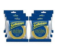 Sellotape Original Golden Multi-Purpose Clear Tape for Household Objects Clear Packing Tape for Sticking Envelopes or Cards Easy to Use Packaging Tape, 24mmx50m Bulk Buy 6 Pack