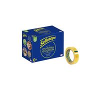 Sellotape Original Golden Multi-Purpose Easy-to-Use Clear Tape, 24mmx66m, 12 Pack Sellotape Gold One Size