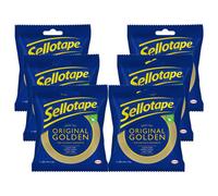 Sellotape Original Golden Strong Sticky Tape 24mmx50M, 6 Pack