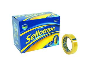 Sellotape Original Golden Tape, Extra Sticky & Easy Tear, Large, 24mm x 66m , Pack of 12