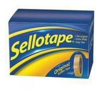 Sellotape Original Golden Tape Roll Non-Static Easy-Tear Large 18mmx66M Ref 1443252 Pack Of 16
