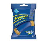 Sellotape Original Golden Tape Roll Non-static Easy-tear Retail Pack 24mmx50m Ref 1443266 [Pack 8]