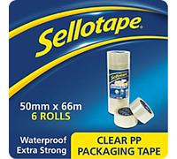 Sellotape Packaging Tape 50mm x 66m Transparent 6 Rolls