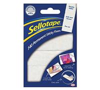 Sellotape Sticky Fixers - Double Sided, White, 12mm x 25mm, Pack of 280