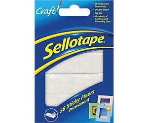 Sellotape Sticky Fixers Permanent 10 x 16.3 x 1.2 cm White Pack of 56