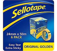 3 X Sellotape Original Golden 24Mmx50Mm Roll, Gold