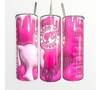 Sellrex Barbie 3D Bubble Effect Insulated 20oz Thermal Skinny Tumbler